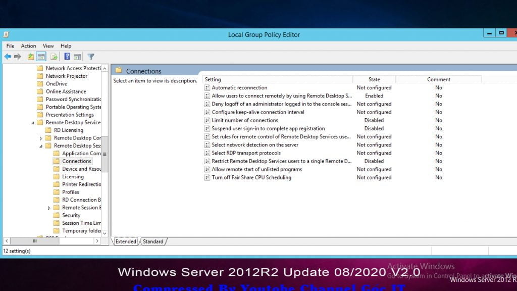 Thiết lập nhiều user cùng lúc đăng nhập vào 1 VPS, Multiple RDP Sessions Windows Server 2012