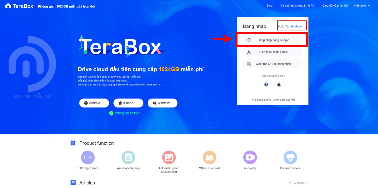 Terabox cho free 1 Tb dung lượng lưu trữ vĩnh viễn, đây có phải kèo