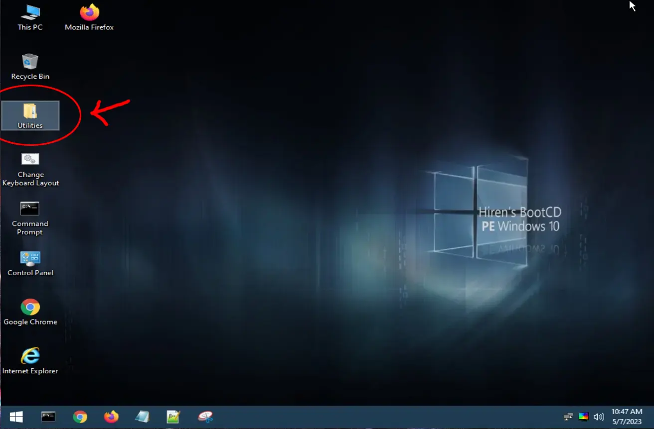 Giao diện Hirenboot, mở khóa laptop pc không cần cài lại windows
